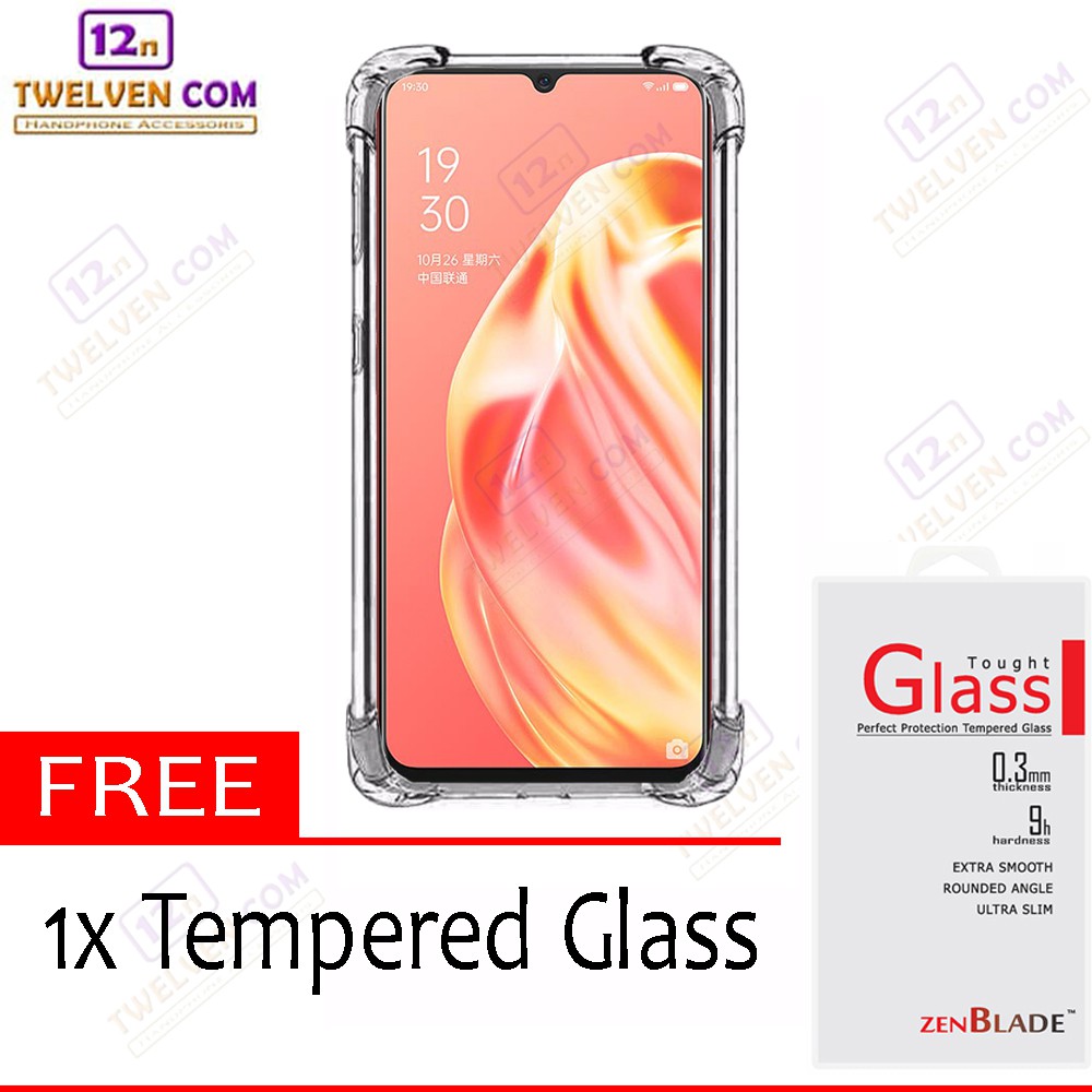 Case Anti Shock Anti Crack Softcase Oppo A91 - Free Tempered Glass