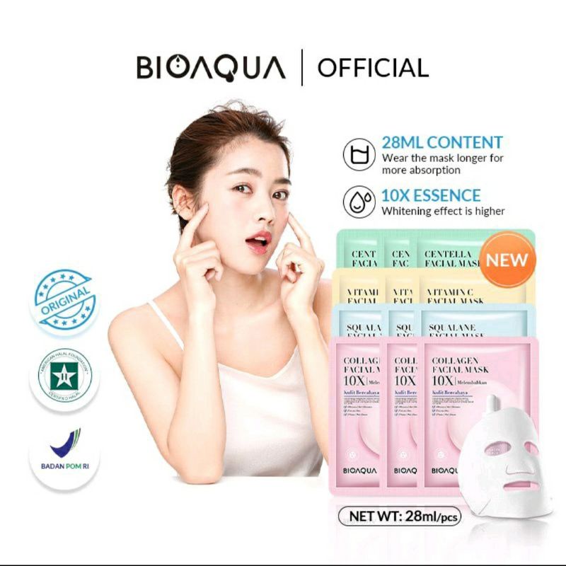 SHEET MASK BIOAQUA TERBARU | FRUITS &amp; FLOWERS | MASKER BIOAQUA |