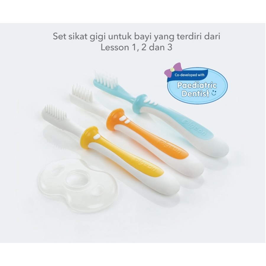 Pigeon Training Toothbrush 3in1 Set (lesson 1 2 3) Sikat Gigi Anak WHS