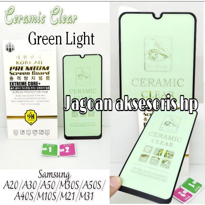 Tempered Glass Ceramic Film Samsung A50 A50S 6.4 inchi GREEN LIGHT Anti Radiasi Protection eye