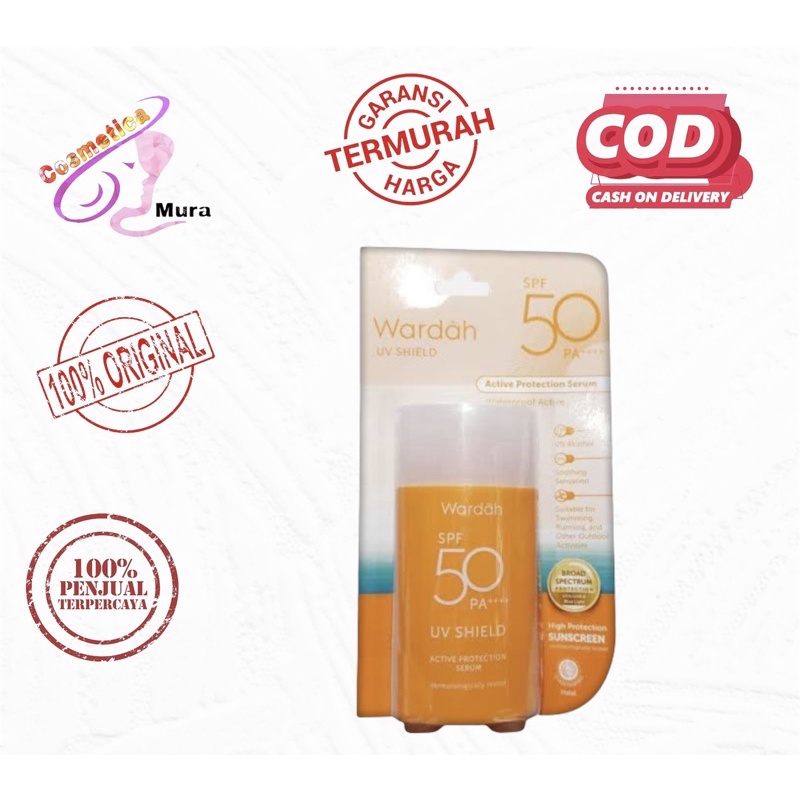 [ 35 ml / orange ] wardah uv shield active protection serum spf 50 // wardah uv shield spf 50