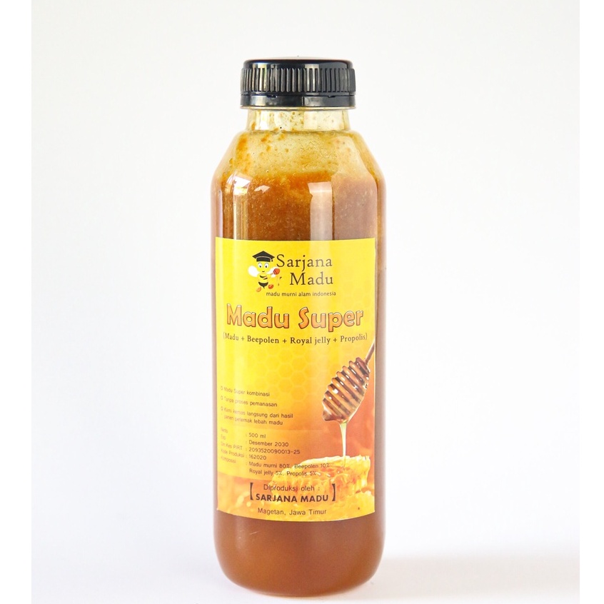 

Madu Super 500 Ml Sarjana Madu - Madu + Beepolen + Royaljelly + Propolis