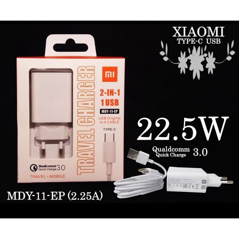 CHARGER XIAOMI TYPE C MYD 11 EP 22.5 WATT ORIGINAL 100% CASAN ORI