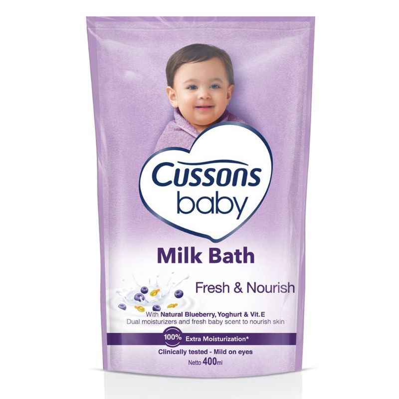 Cussons Milk Bath Refill Pouch 400ml - Cussons Sabun Mandi Bayi Kemasan Isi Ulang 400ml