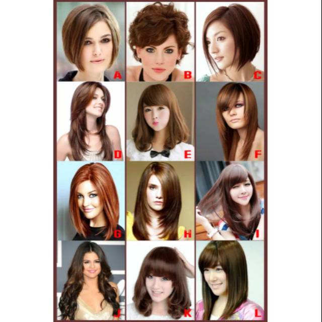 Poster Model Potong Rambut Wanita A3 Dan Laminasi Glossy