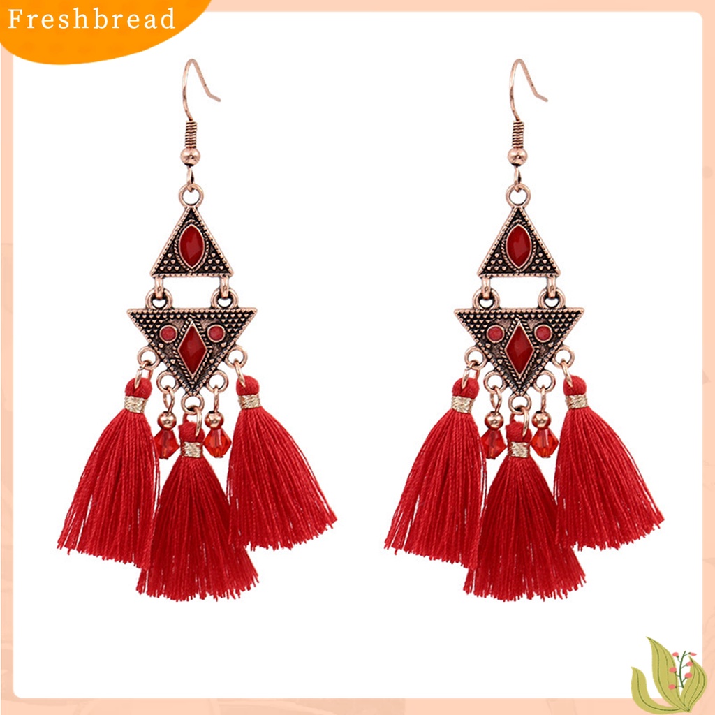 Terlaris 1Pair Dangle Earrings Tassel Design Jewelry Gift Red Women Wedding Drop Earrings for Festival