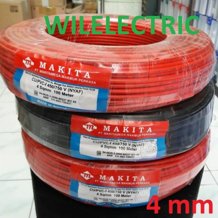 Kabel Roll - Kabel Tunggal Serabut Nyaf 4 Mm / 4Mm Makita 100 M Roll