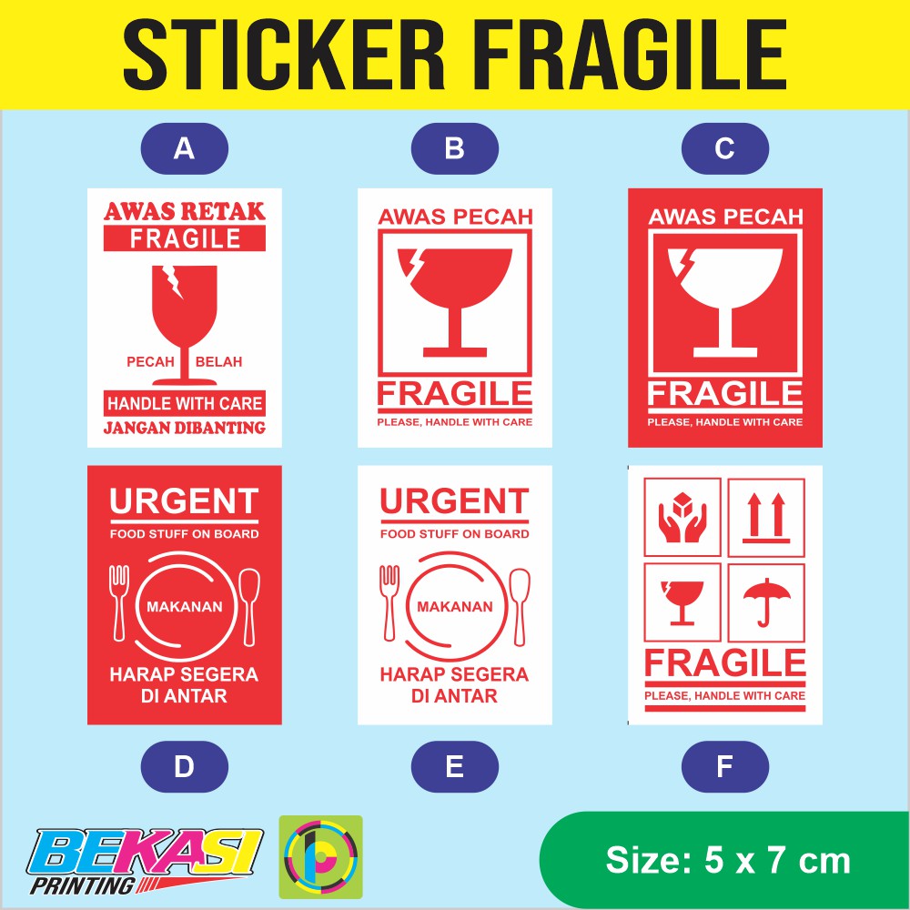 

Sticker Food Stuff On Board / Label Makan / Fragile / Stiker Awas Barang Pecah Belah Uk 5 x 7 cm