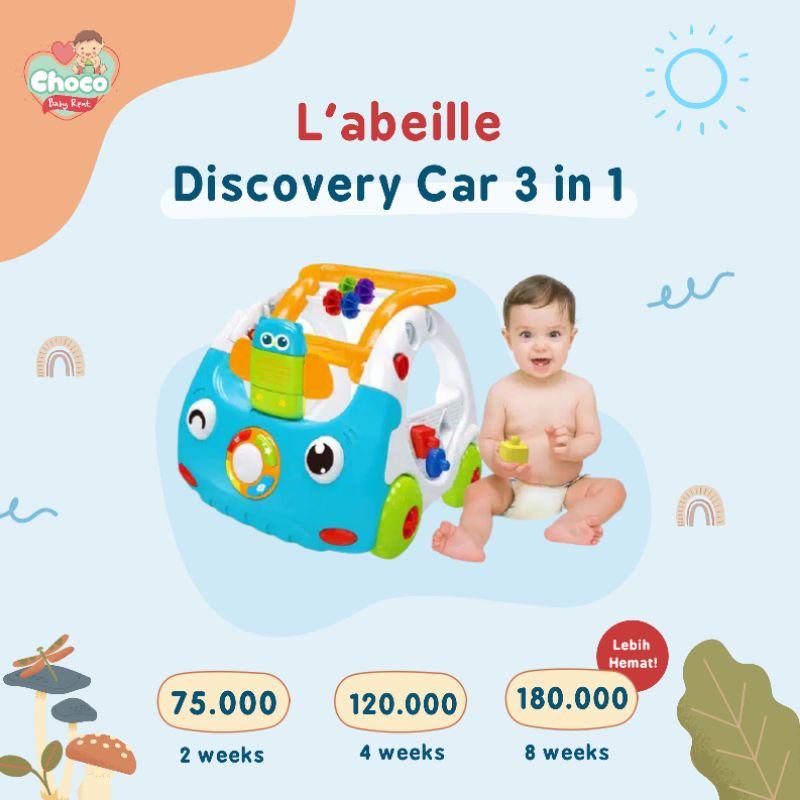 ❤️ChocoBabyToys❤️TIDAK DIJUAL, DISEWAKAN Push Walker Labeille Discovery Car Mainan Mobil
