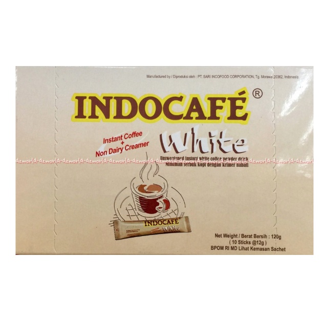 Indocafe White Instant Coffee 10stik Non dairy Kopi Instant White Indocafe Box dus Kopi Putih Indo Cafe 10 sachet