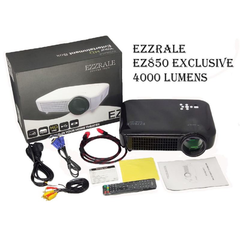 Projector LED 4000 Lumens PEZZRALE EZ850 Basic Projector Presentation Exclusive 