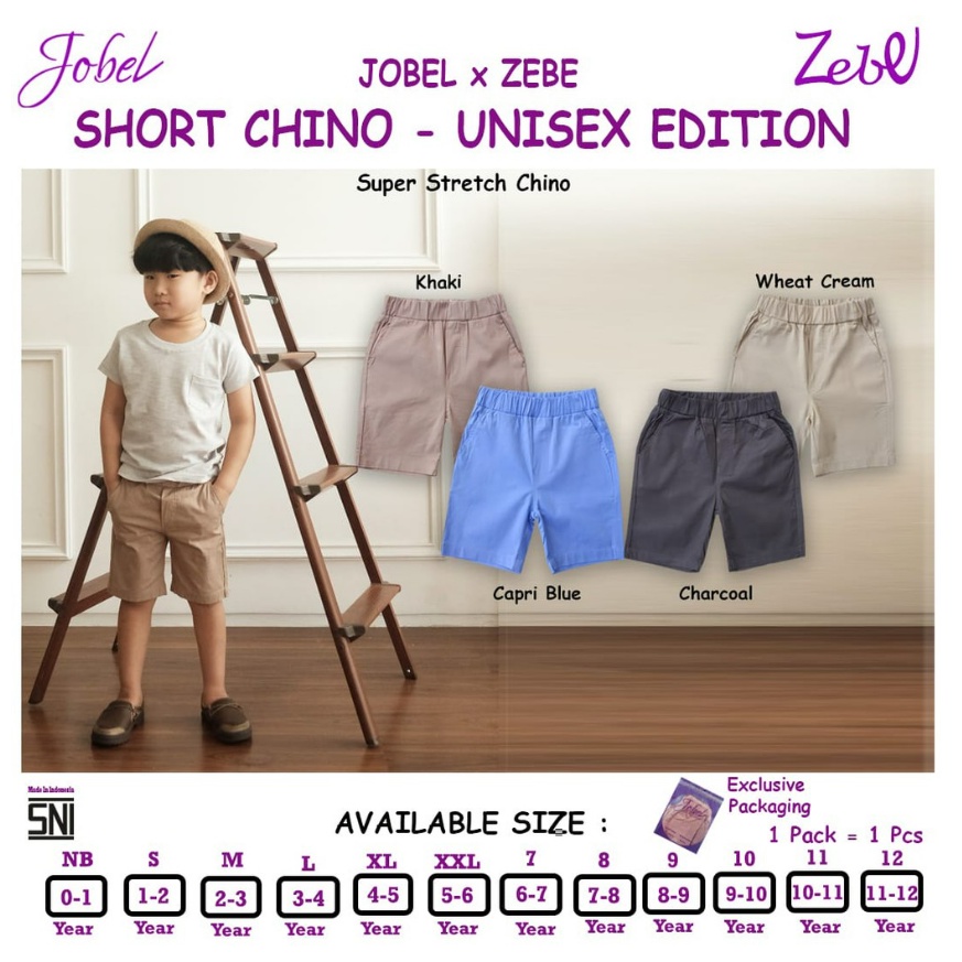 Jobel x Zebe Celana Chinos Unisex 7 - 12 Tahun Chino Anak Unisex Edition CBKS