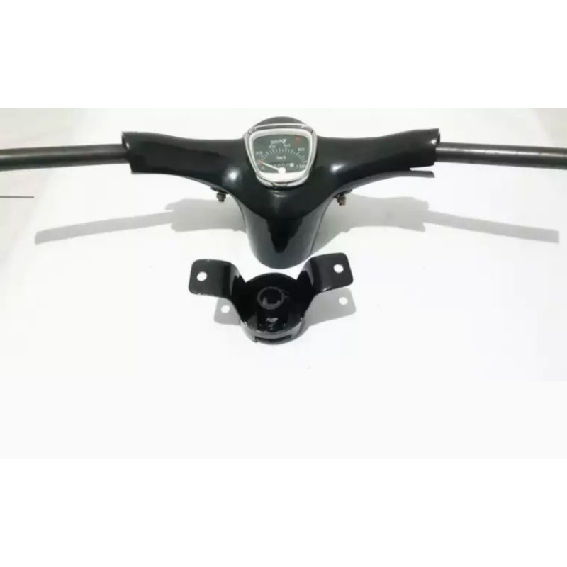 stang batok kepala Honda C70 warna hitam set spidometer lampu depan dan dudukan pangkon stang