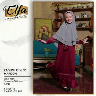 GAMIS ANAK KAGUMI KIDS 30 MAROON / GAMIS ANAK KAGUMI