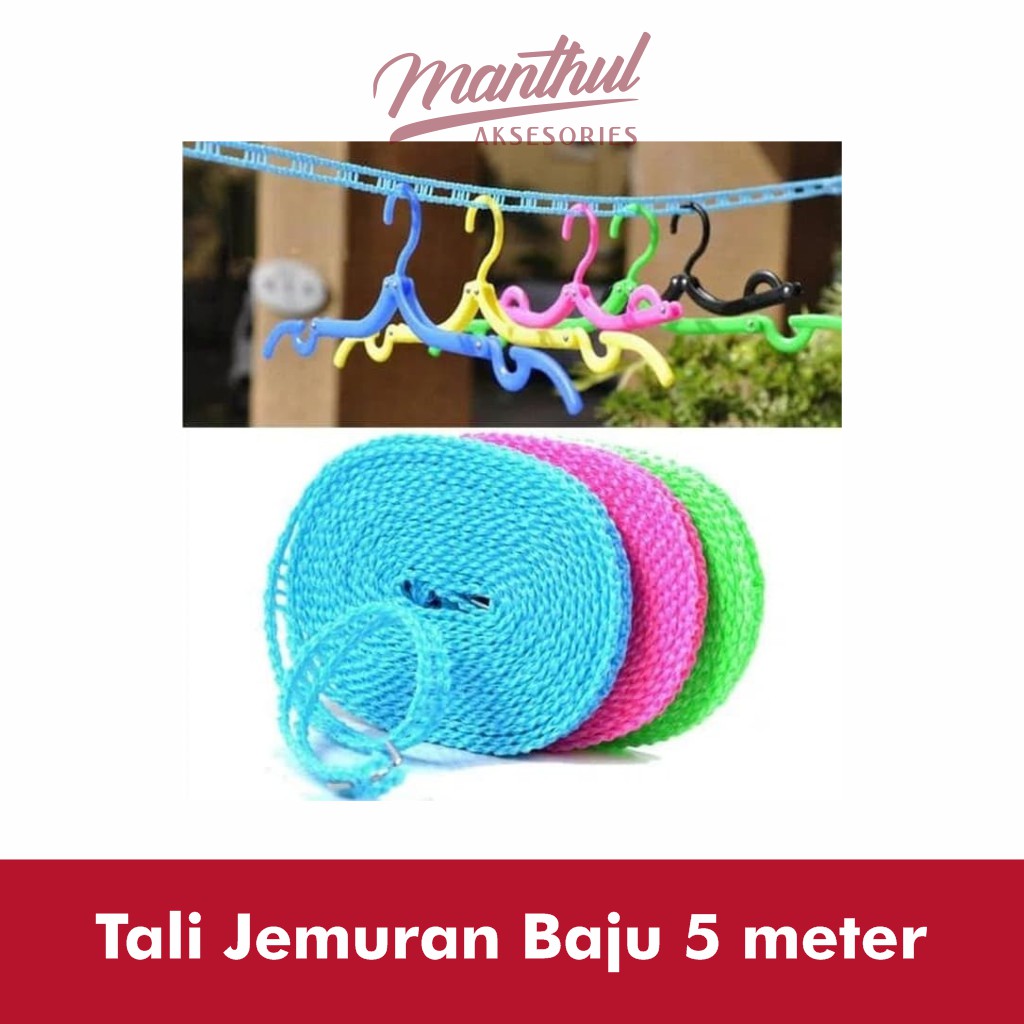 Tali Jemuran Baju 5 Meter Retractable Portable Super Praktis