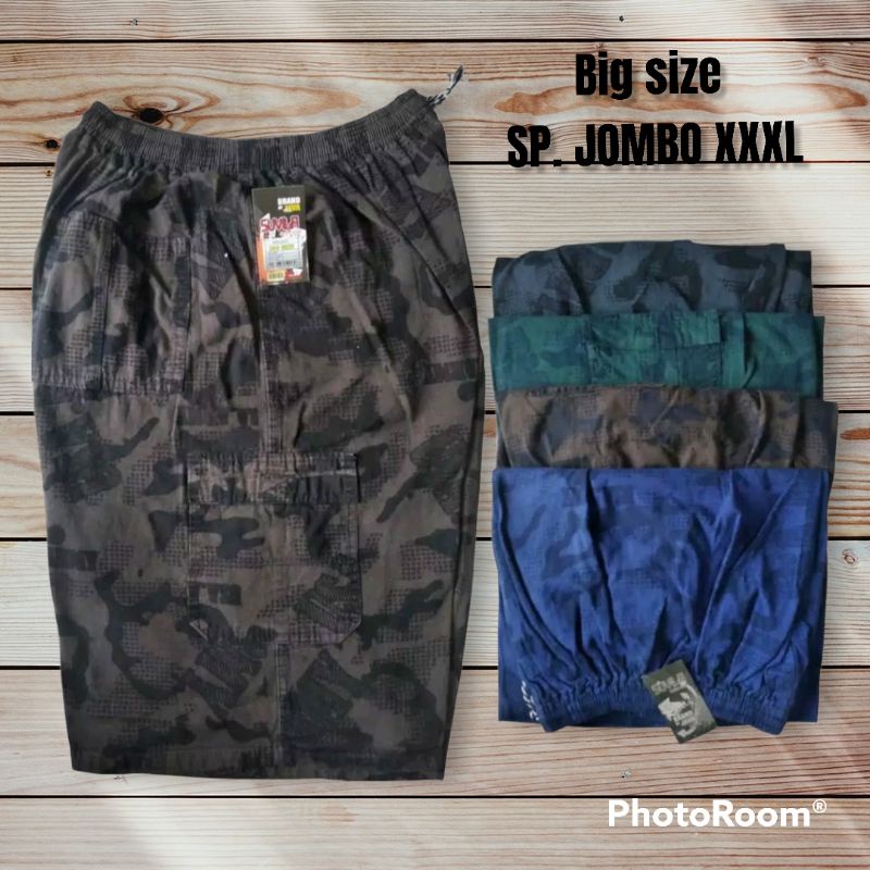 celana pendek kain tebal size dewas XL/Jumbo big size XXXL pria dewasa motif doreng  US ARMY
