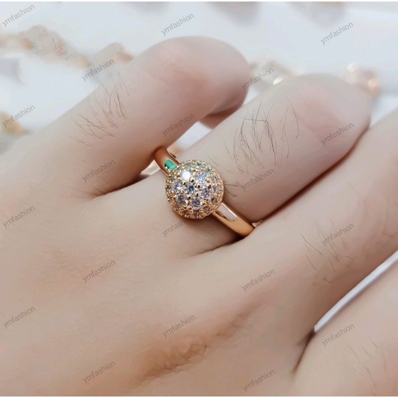 cincin xuping emas dengan permata zircon C03