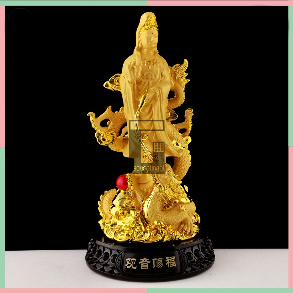 Pajangan Patung Hiasan Fengshui Puja Suci Meja Altar Sembahyang Sembayang Dewi Dewa Mak Kwan Kuan She Im Phosat Kwanim Guan Gwan Gwanse Eum Yin Pu Sa Kannon Kanzeon Rupang Avalokitesvara Bodhisattva Welas Asih Belas Kasih Naga Liong Aliong Budha Buddha