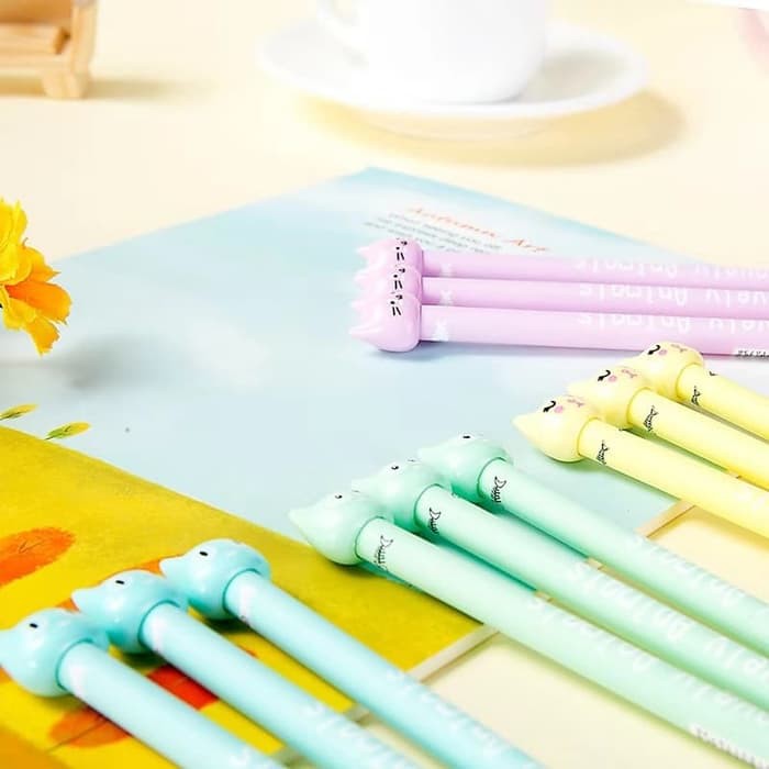 

MNB094 Pulpen pen gel Korea karakter unik MOTIF Kucing lucu 0.4 mm -