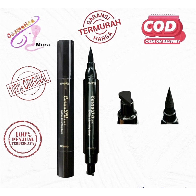 𝑖,𝑏𝑥 [ SUAKE // AMYS DIARY EYELINER STAMP ] amy's diary eyeliner stamp termurah || CMMADU Eyeliner Stamp Cat 2 in 1 Original Spidol Mata Import