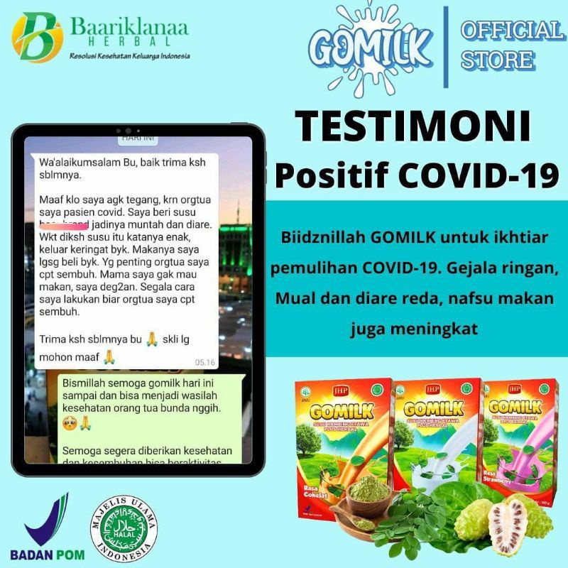 (bonus jahe) GOMILK 200gram - SUSU KAMBING ETAWA PLUS HERBAL