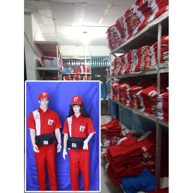 SERAGAM SPBU 1 SET DENGAN TAS, TOPI, RP.180000 PERTAMINA PASTI PASS