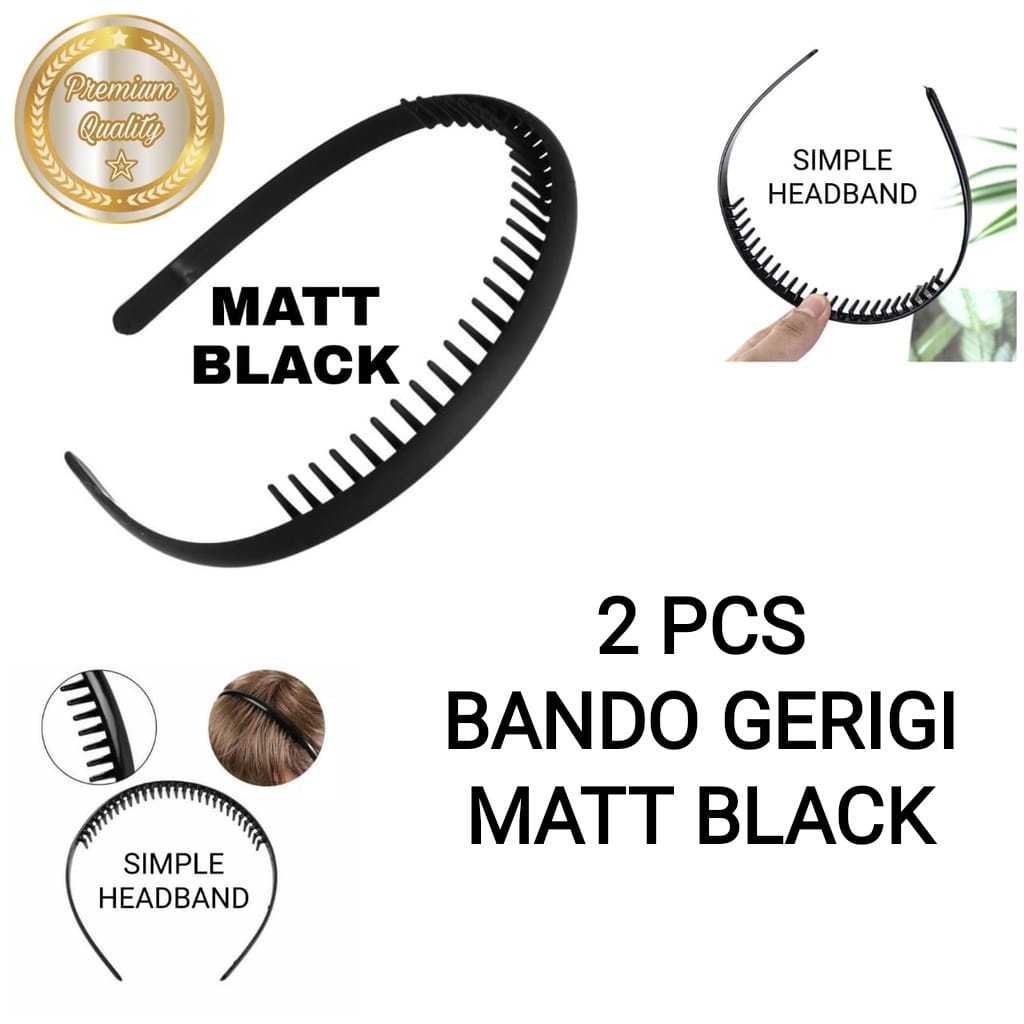 2 PCS BANDO GERIGI MATT BLACK BANDO PRIA WANITA SPORT OLAHRAGA MAKE UP