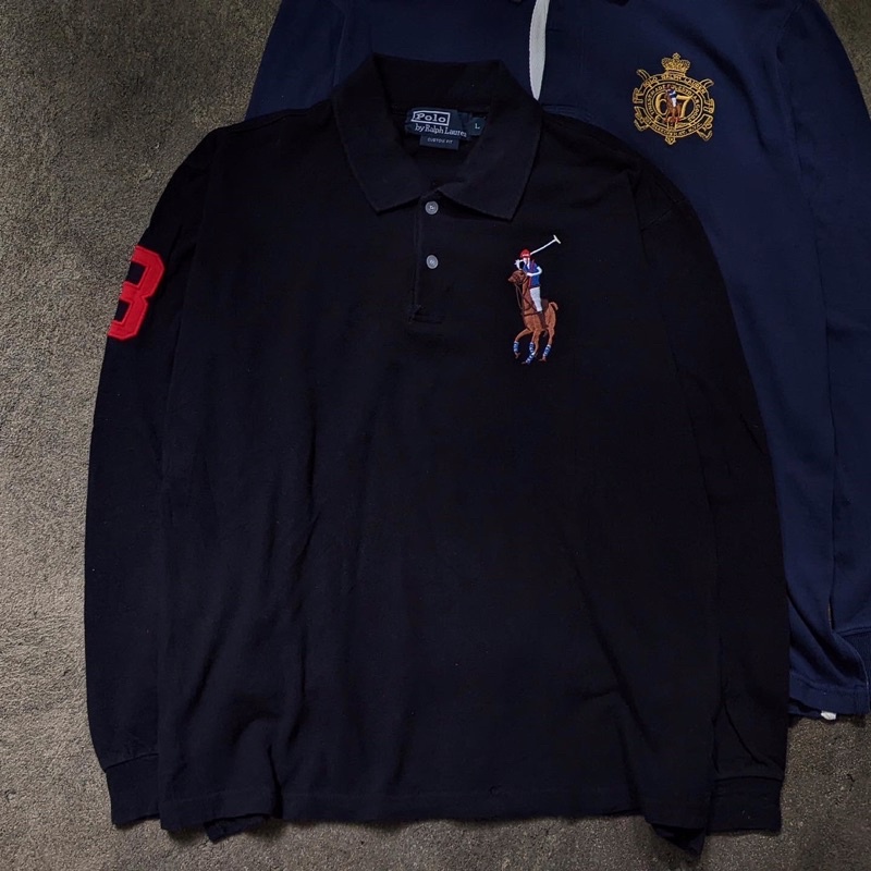 Long sleeve polo ralph lauen shirt HITAM SIZE L (P65xL55) HARGA 95K