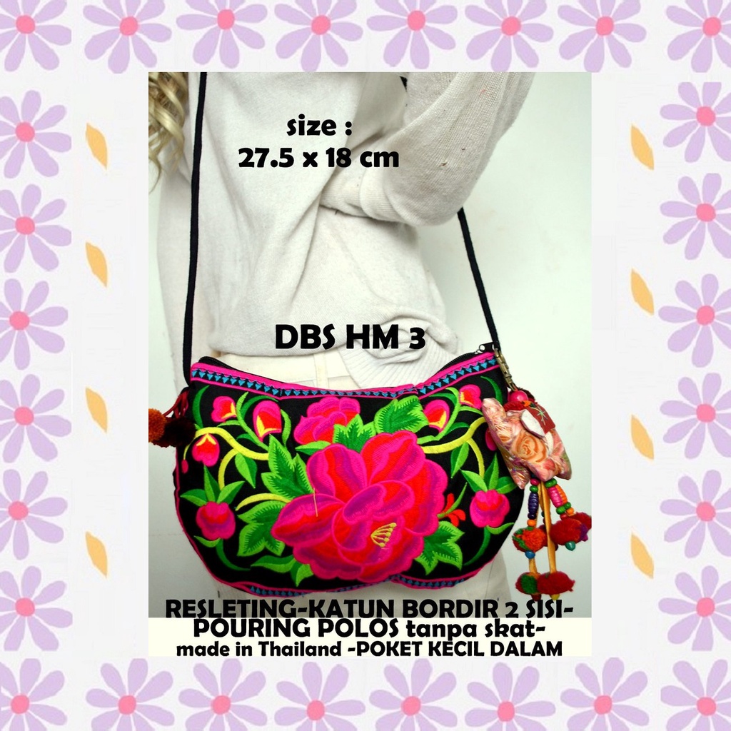 Tas Bordir Selempang Import Bangkok Thailand Murah Kekinian