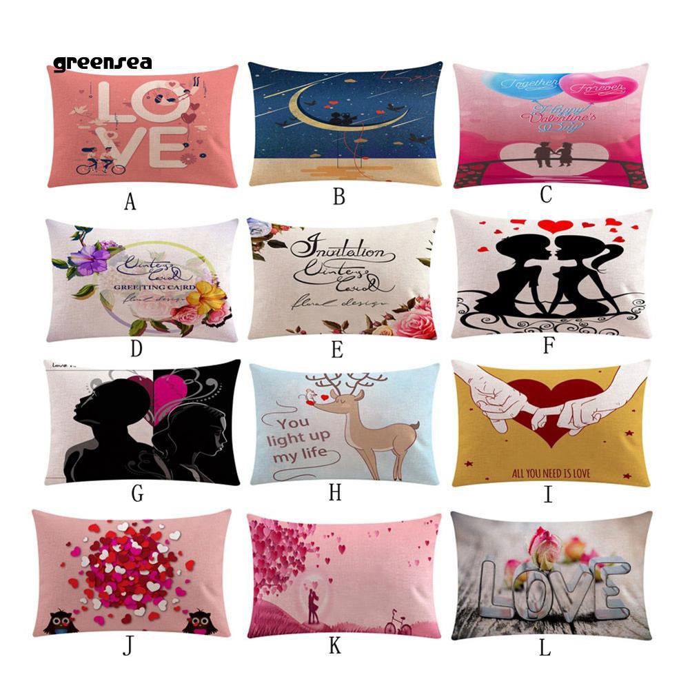Greensea Romantic Sweet Love Pattern Throw Pillow Cover Cushion
