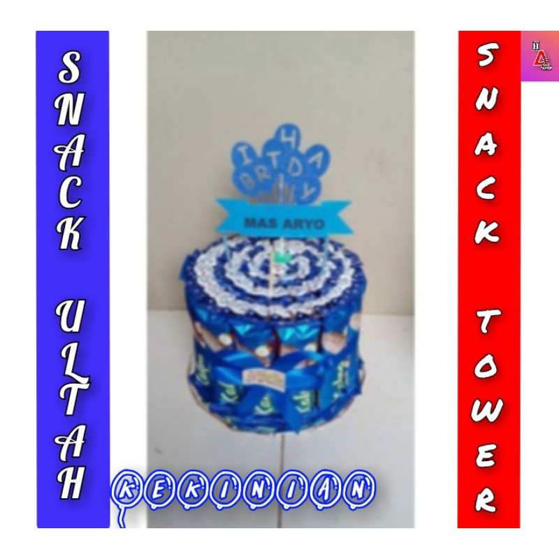 

SNACK TOWER KEKINIAN / SNACK ULTAH MURAH / BINGKISAN ULTAH (FREE TOPPER)