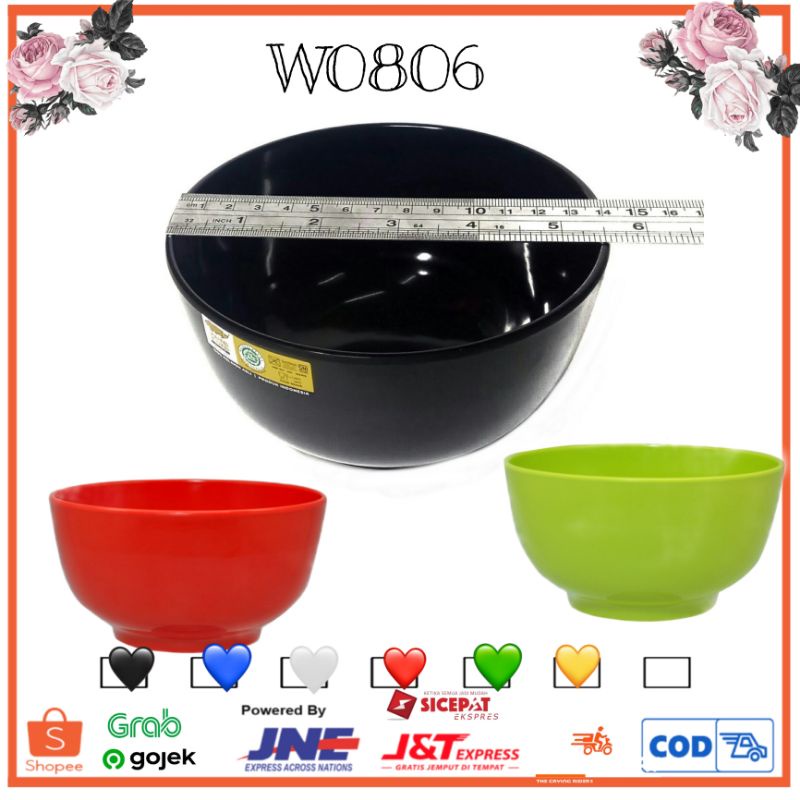Grosir dan Ecer W0806 -Mangkok Kaki 6' mangkok bakmiangkok Mie/mangkok sedang / Sudah Free bubble