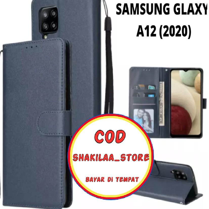 ✔ CASE FLIP CASE KULIT FOR SAMSUNG GALAXY A12 2020 - CASING DOMPET-FLIP COVER LEATHER-SARUNG HP 