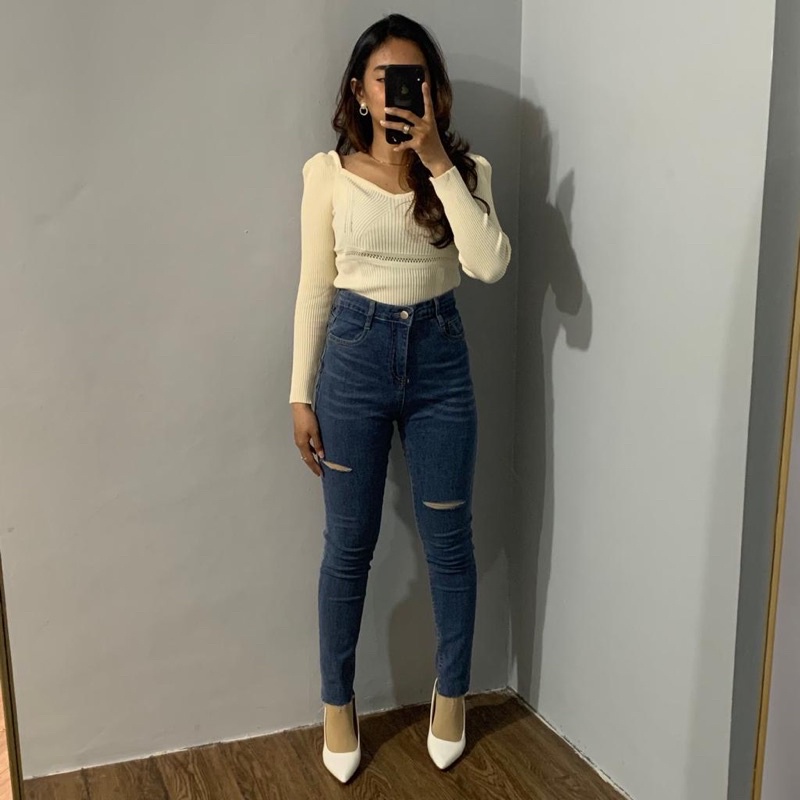 [LUXE.DLABEL] - D66 jeans | Highwaist Skinny Jeans wanita Import Premium celana jeans panjang wanita High Waist Import BoyfriendJeans Baggy Jeans