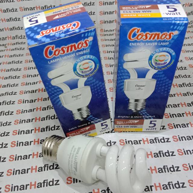 lampu spiral 5w nyala kuning