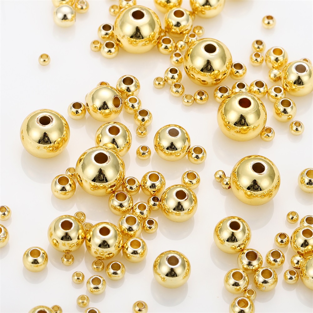 St.kunkka 14K Gold Electroplating Spacer Beads Seed Metal Beads Untuk Aksesoris Pembuatan Perhiasan