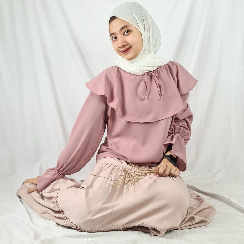 BEFAST - ZEC OOTD Wanita Blouse KIRANA / Valina Blouse / Blouse Wanita Lengan Panjang / Blouse Kekinian / Blouse Terbaru / Blouse Unik