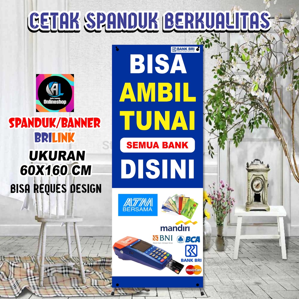 Spanduk, Banner Berdiri, Agen BRILink (Model C)