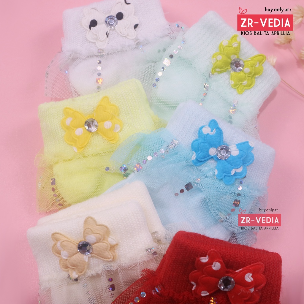 (IMPORT) Kaos Kaki Baby New Born 0-12 Bulan Pita Renda / Rajut Halus Kids Socks Bayi Perempuan Polos