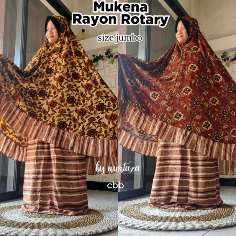 Mukena Batik Rempel Jumbo Rotari, Mukena Rayon Rotari Jumbo, Mukena Batik Jumbo