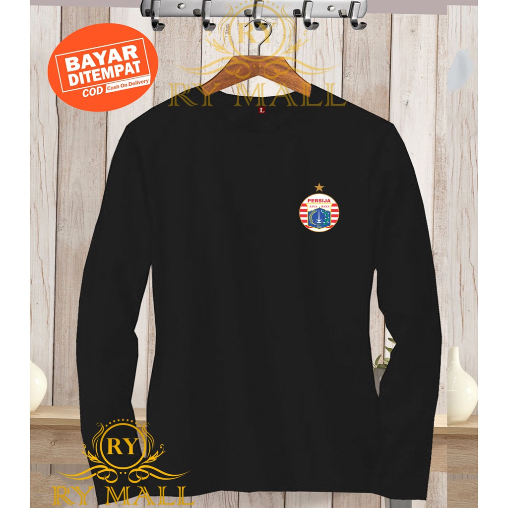 Kaos Lengan Panjang Logo Persija / Kaos Pria / kaos Polos / Promo Kaos Murah