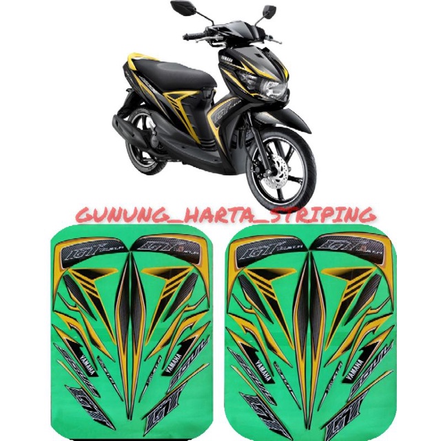 Striping Stiker Lis Body Motor Full Set Yamaha Mio Soul GT Street 2013 Standar Original Warna Kuning