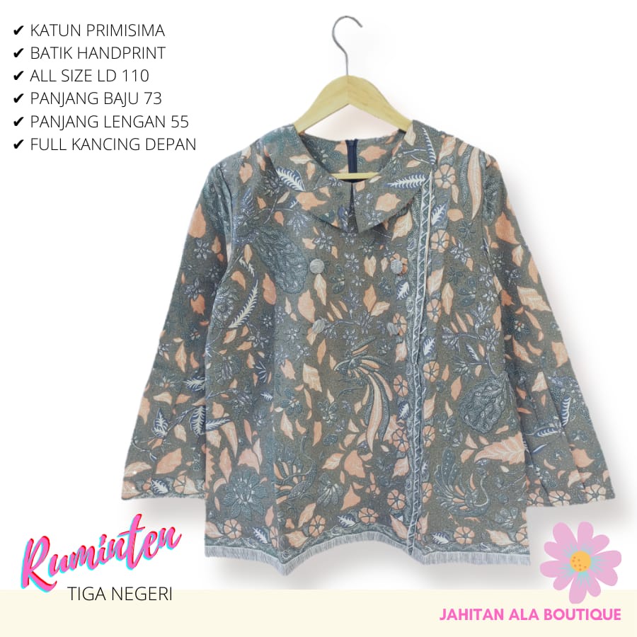 Blus ruminten batik solo atasan kerja