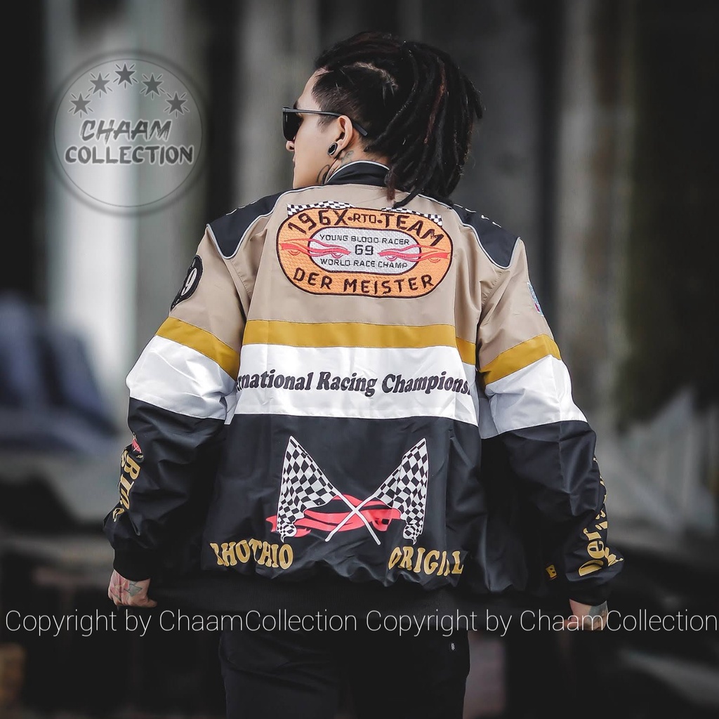 Jaket Nascar Kombinasi Bordir dan Sablon|Jaket Parasut Nascar