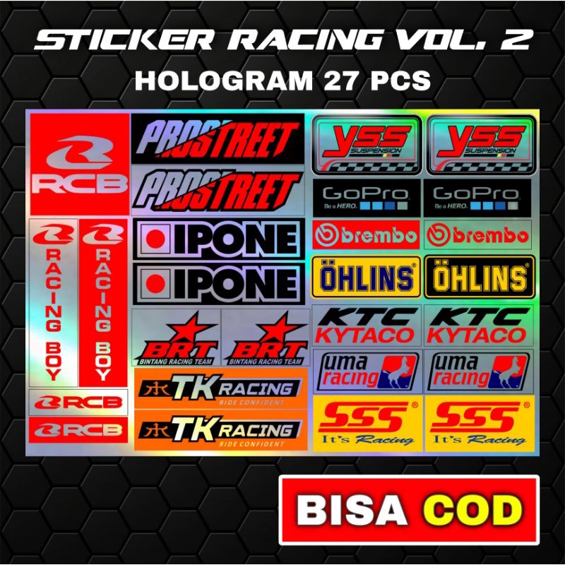 Stiker Racing pack isi 13 15 25 27 Stiker Sponsor Stiker Helm Stiker Motor Sticker Motor