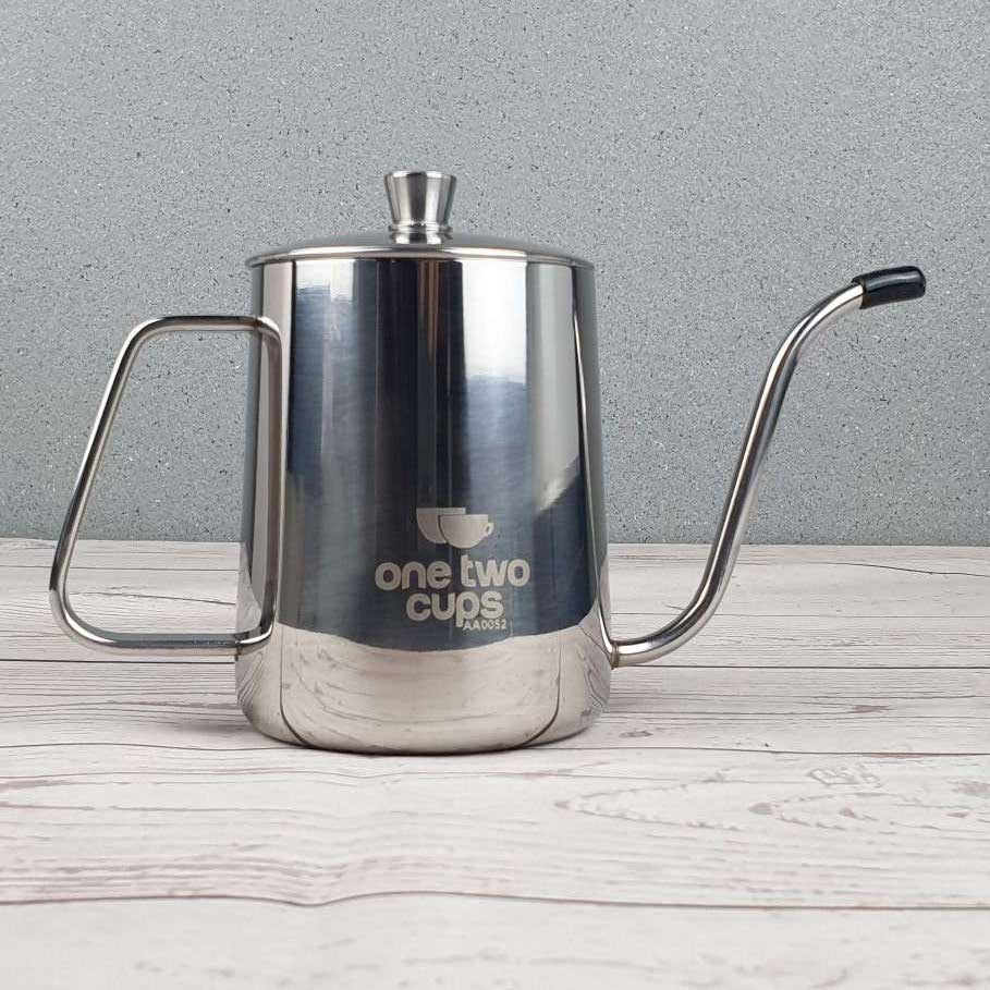 GS8-2 one two cups teko pitcher kopi teh teapot drip kettle cup stainless steel 600ml - aa0052 - silver Or-i