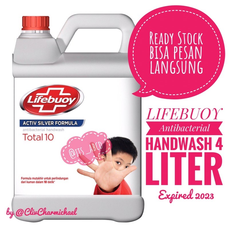 Lifebuoy Sabun Cuci Tangan Total 10 Antibakteri Hand Wash Refill 4 Liter 4 L 4L antibacterial