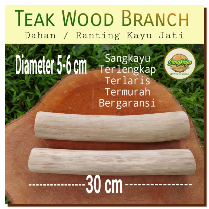 Dahan ranting kayu jati 5-6-30 cm teak wood branch macrame wood log