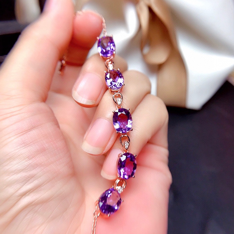 Jual Perhiasan Gelang Wanita Aksen Batu Permata Kristal Amethyst Ungu Untuk Hadiah Natal | Shopee Indonesia