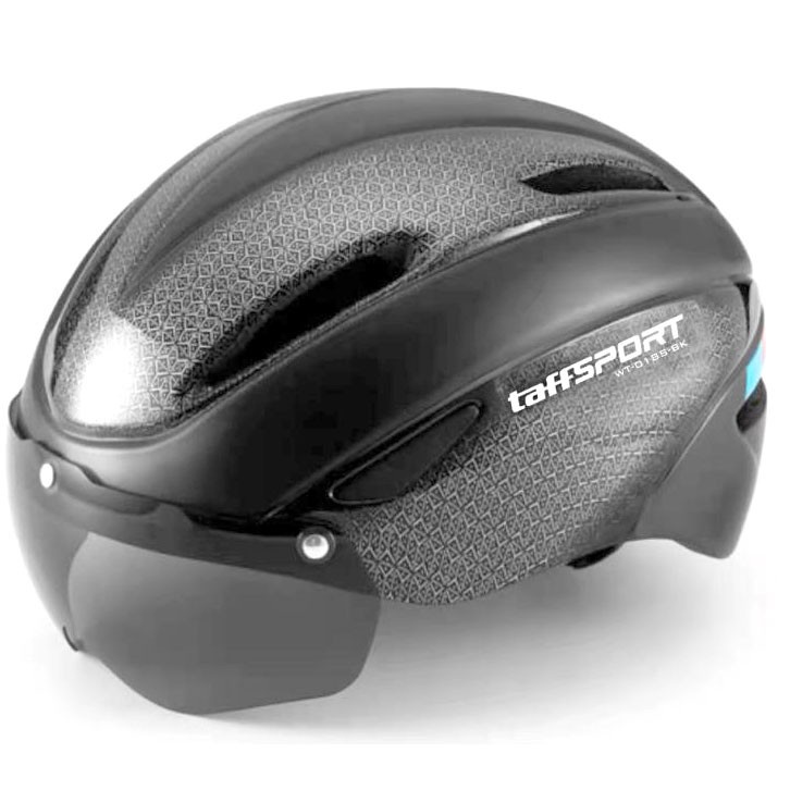 TaffSPORT Helm Sepeda Cycling Bike Visor Removable Lens - WT-018S-BK